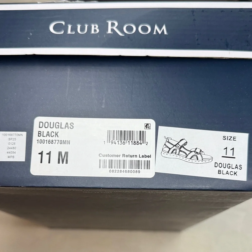 Club Room Men’s Douglas Black Sandals- Size 11